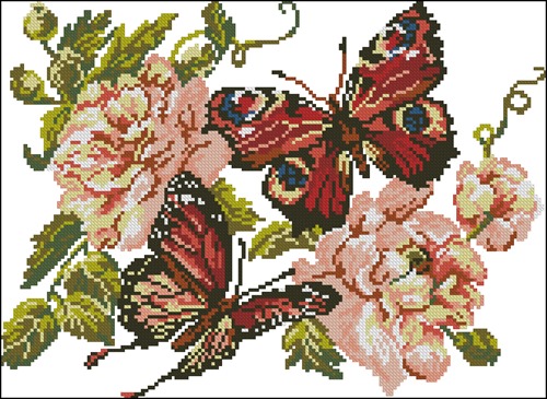 Пионы и бабочки