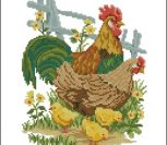 Петух и курица с цыплятами Петух и курица с цыплятами