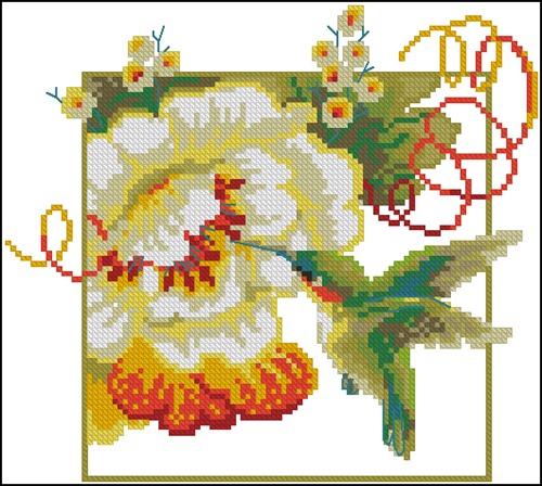 Hummingbird and flower