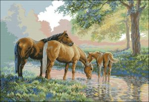 Horses by a stream Horses by a stream