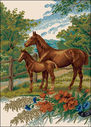 Mare and Foal in the Pasture