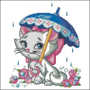 Кошка под зонтиком