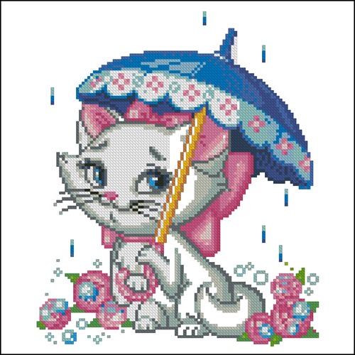Кошка под зонтиком