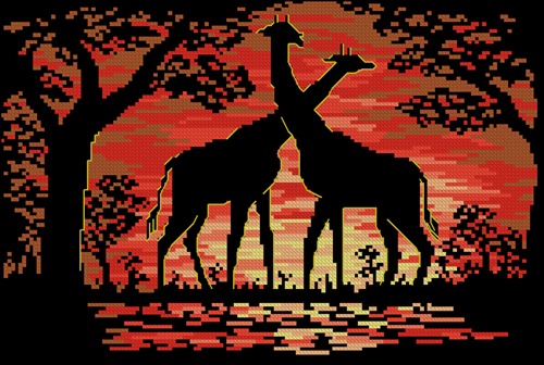 Giraffe Sunset