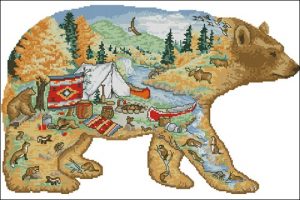 Медведь в индейском стиле