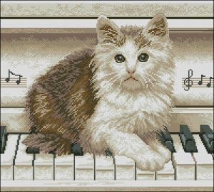 Котенок на пианино