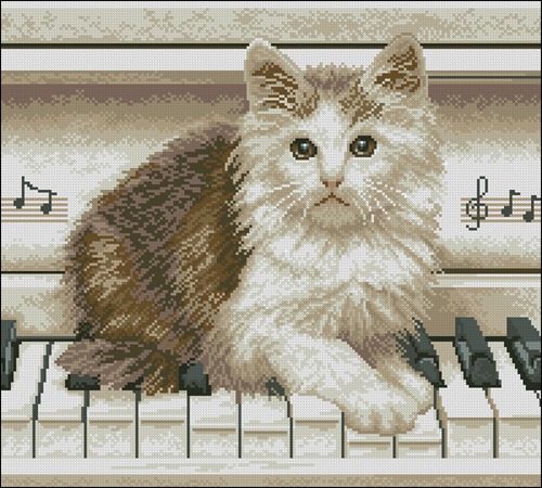 Котенок на пианино