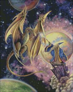 Wizard and Golden Dragon Wizard and Golden Dragon