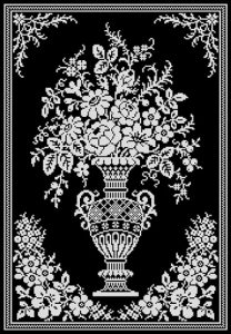 Monochrome Vintage Floral Vase