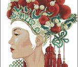 Красивая азиатская женщина в красном Красивая азиатская женщина в красном