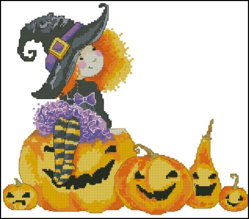 Little Witch and Jack-O-Lanterns