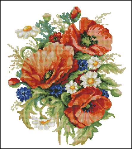 Poppy and Cornflower Bouquet