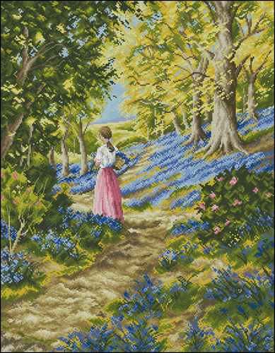 Woman Picking Bluebells