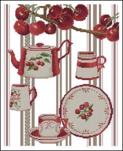 Cherry Tea-Cross stitch