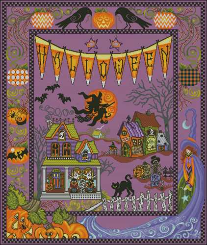 Haloween Village Afghan